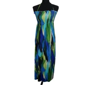 Dream Beach Halter Dress Blues Greens